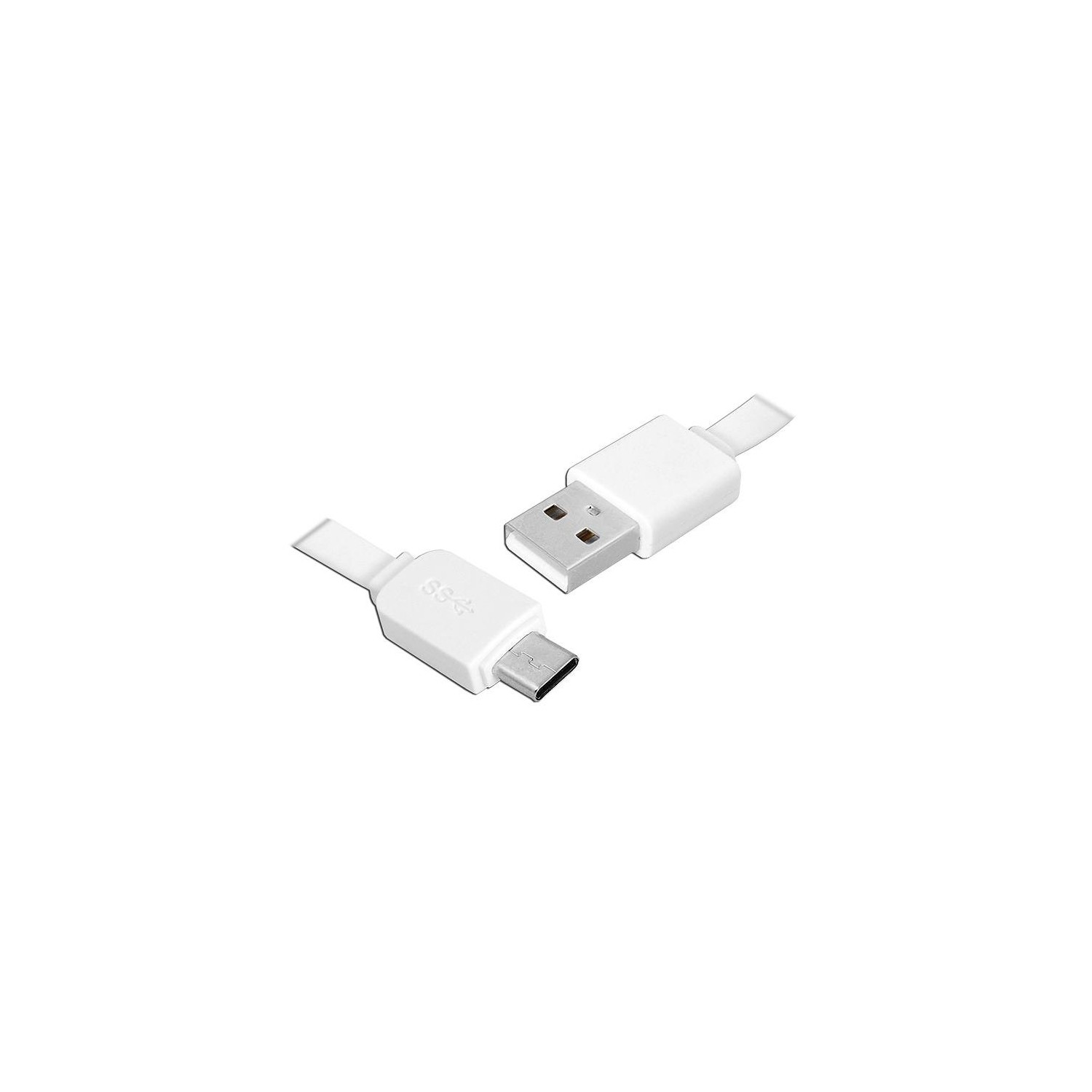 Kabel USB - Type-C 1m płaski biały LX8480