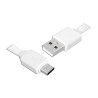 Kabel USB - Type-C 1m płaski biały LX8480