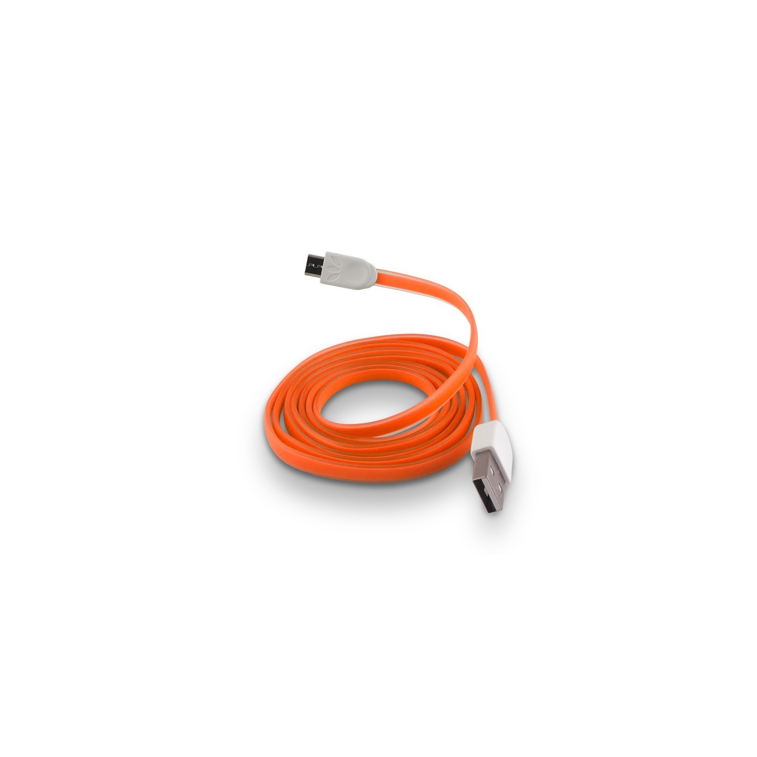 Kabel 1m 1A micro-USB Forever silikonowy płaski pomarańczowy