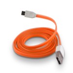 Kabel 1m 1A micro-USB Forever silikonowy płaski pomarańczowy