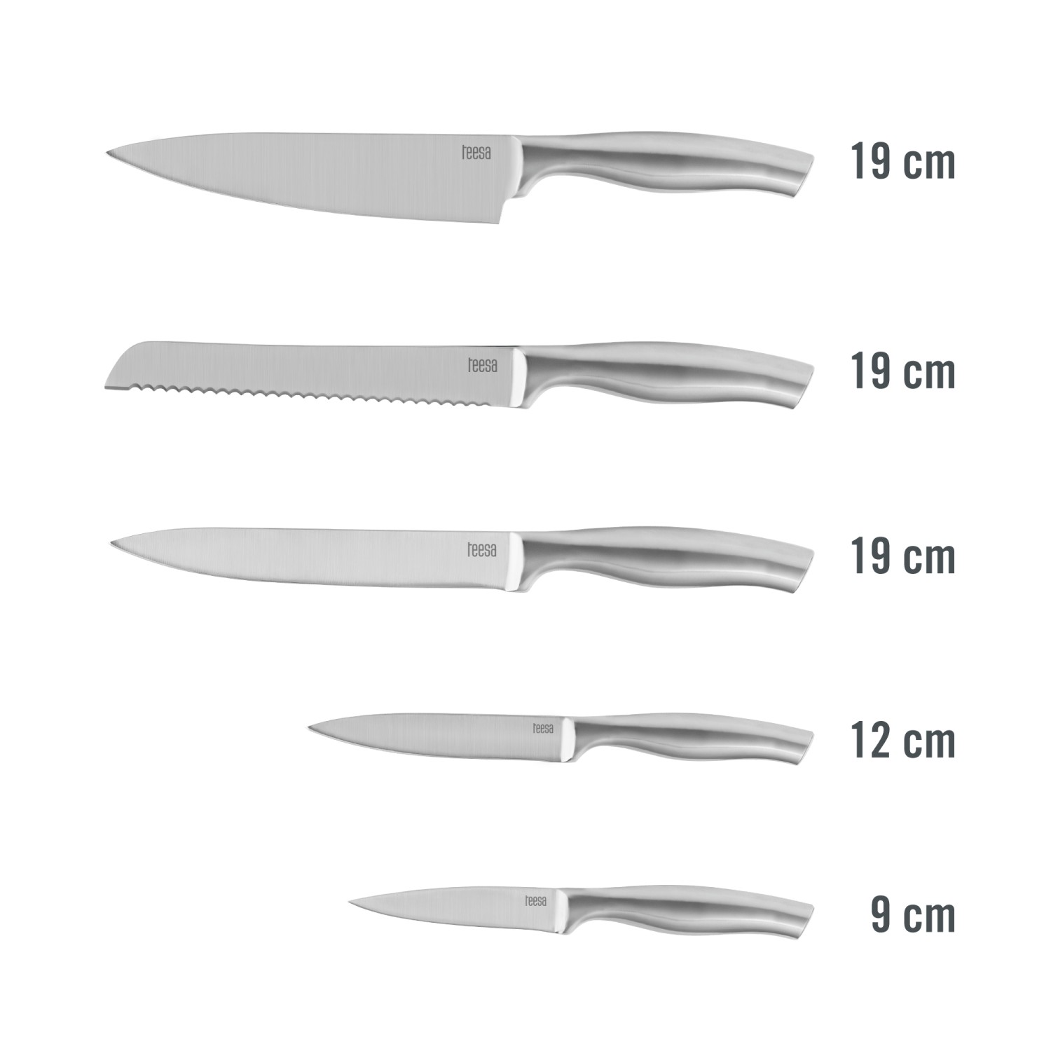 Zestaw noży kuchennych TEESA TSA0204 w bloku