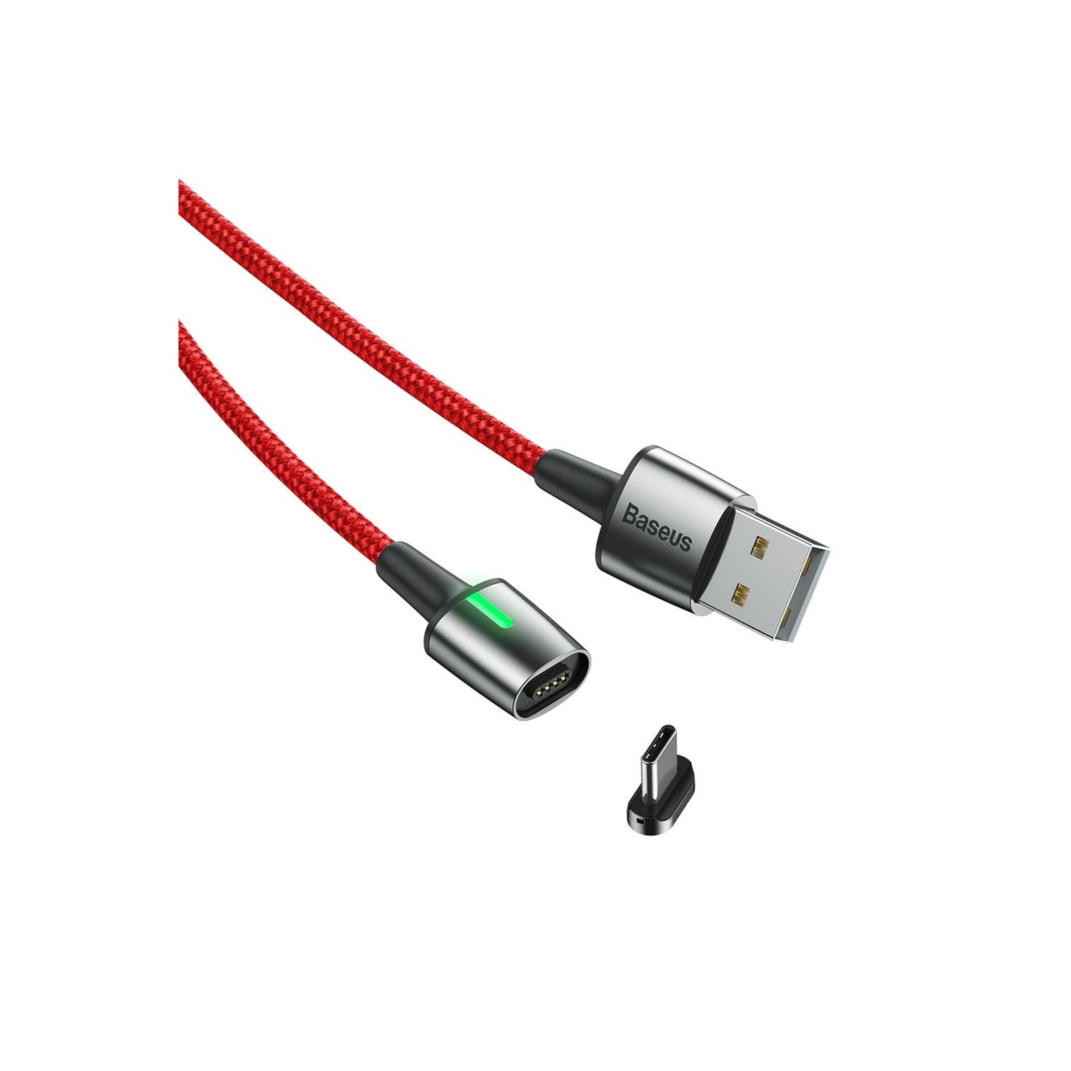 Kabel USB Baseus Zinc Magnetic (typ-C 1 m) czerwony 3A CATXC-A09