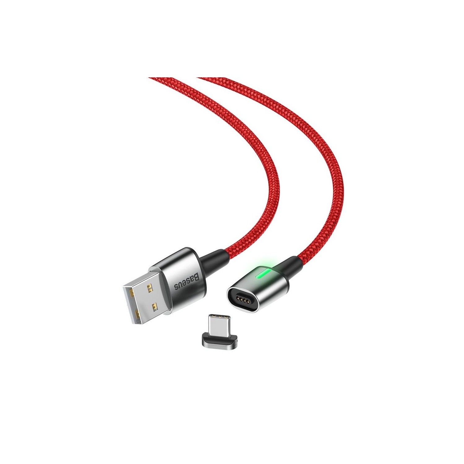 Kabel USB Baseus Zinc Magnetic (typ-C 1 m) czerwony 3A CATXC-A09