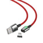 Kabel USB Baseus Zinc Magnetic (typ-C 1 m) czerwony 3A CATXC-A09