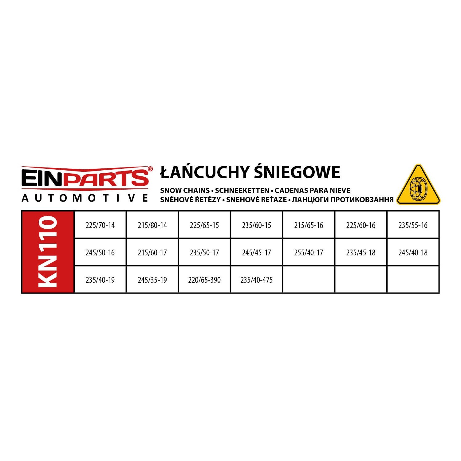 EPTC16 ŁAŃCUCHY SNIEGOWE 12MM KN110 TÜV GS ÖNORM