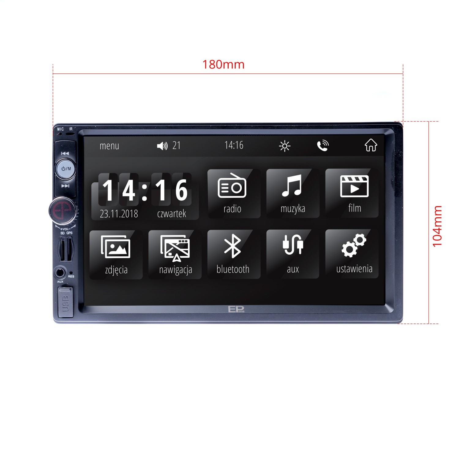 EPCR02RC RADIO SAMOCHODOWE 7" GPS USB MICRO SD KAMERA COFANIA