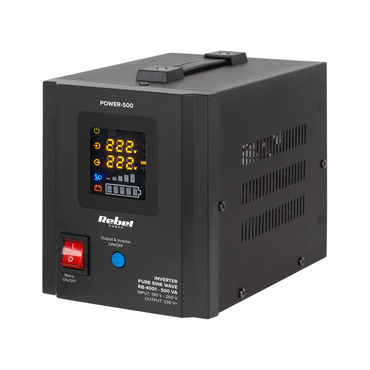 Zasilacz Awaryjny Rebel POWER-500 przetwornica sinus 12V 230V 500VA/300W