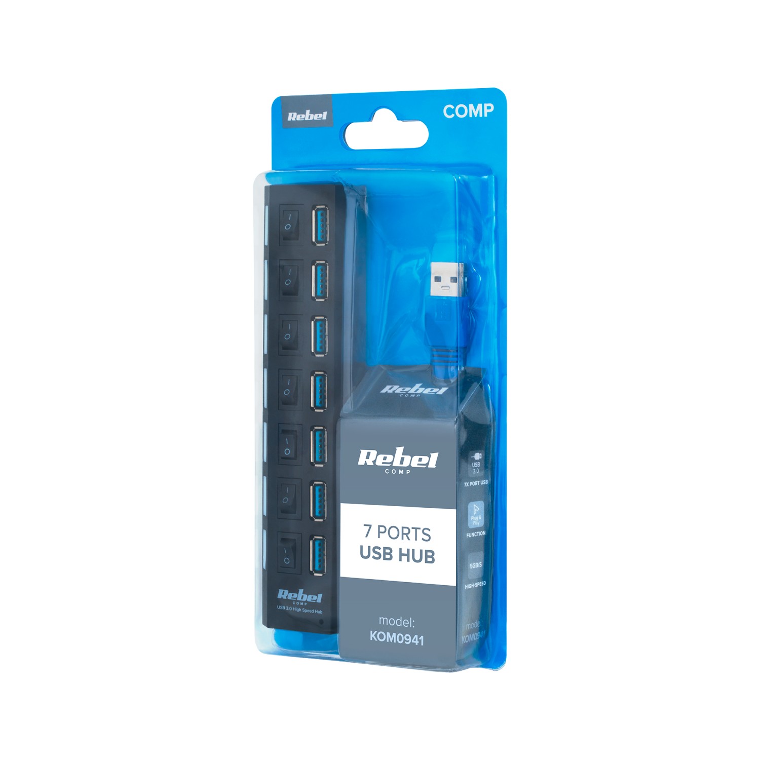 HUB USB 3.0 7 portowy Rebel