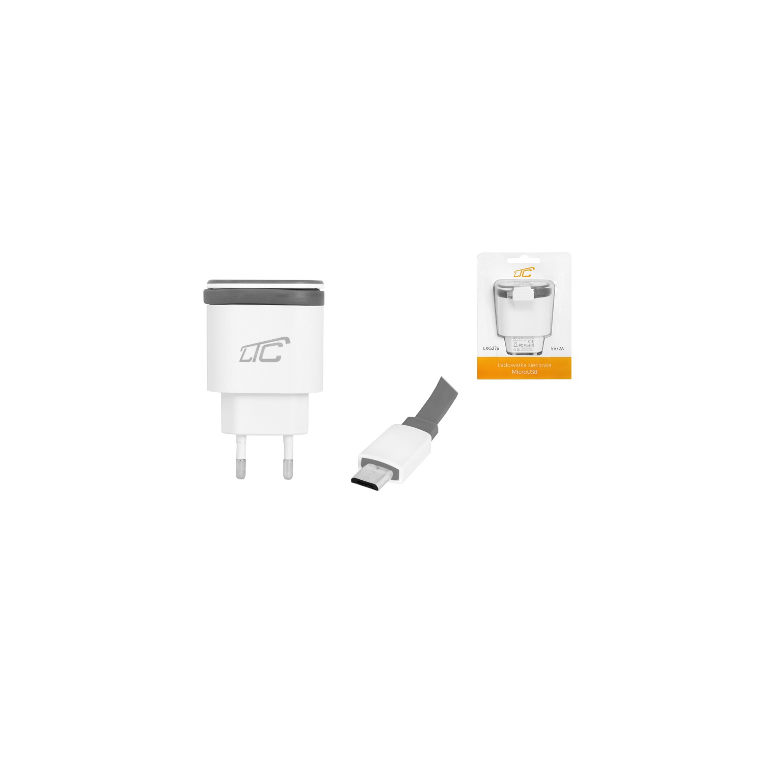 Ładowarka sieciowa micro USB 2000 mA LXG276